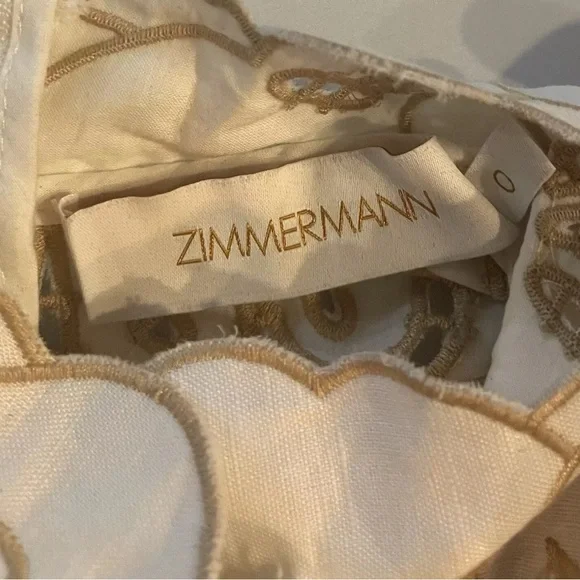 Zimmermann Edie Button Down Short Dress Embroidered Lace Mini Belted 0 US 4 - Picture 13 of 16